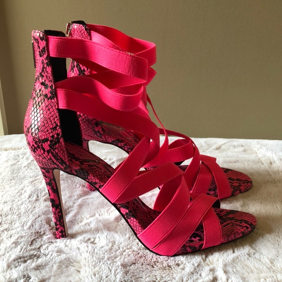 Jessica Simpson Shoes - JESSICA SIMPSON Womens Snake Skin Print Caged Jyra Stiletto Sandals 10M